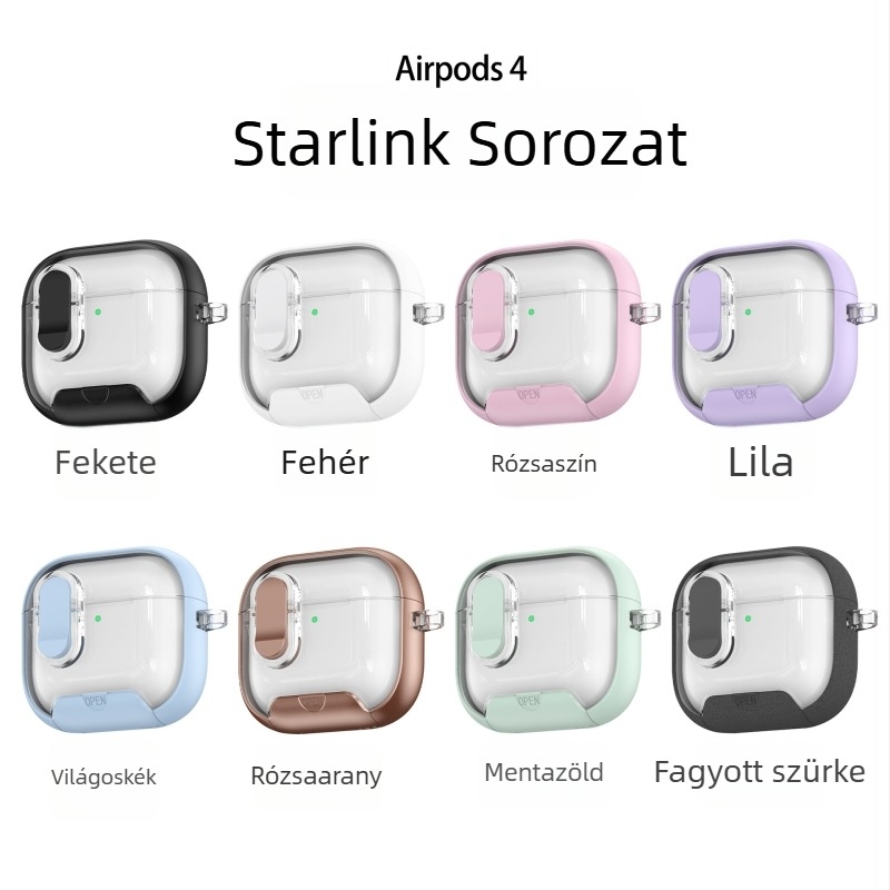 AirPods 4 védőtok - egységes kivitel, matt felület, kézzel készített, TPE anyag, Apple-kompatibilis