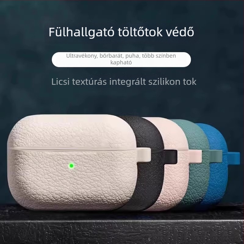 Lychee mintázatú szilikon tok AirPods Pro 3 és Pro 2-höz, puha kivitel