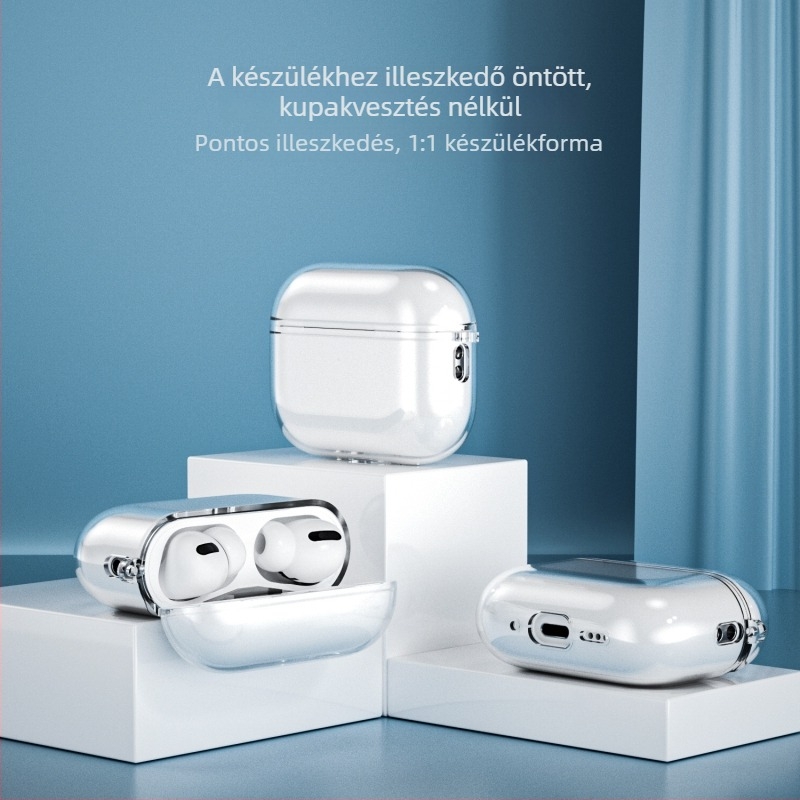 TPU átlátszó védőtok AirPods Pro 3. generációhoz – töltő- és tároló doboz