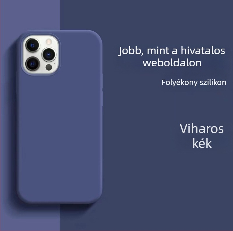 Folyékony szilikon tok teljes lefedettséggel és ütésálló védelemmel iPhone 14 Pro Max és 14 Plus számára