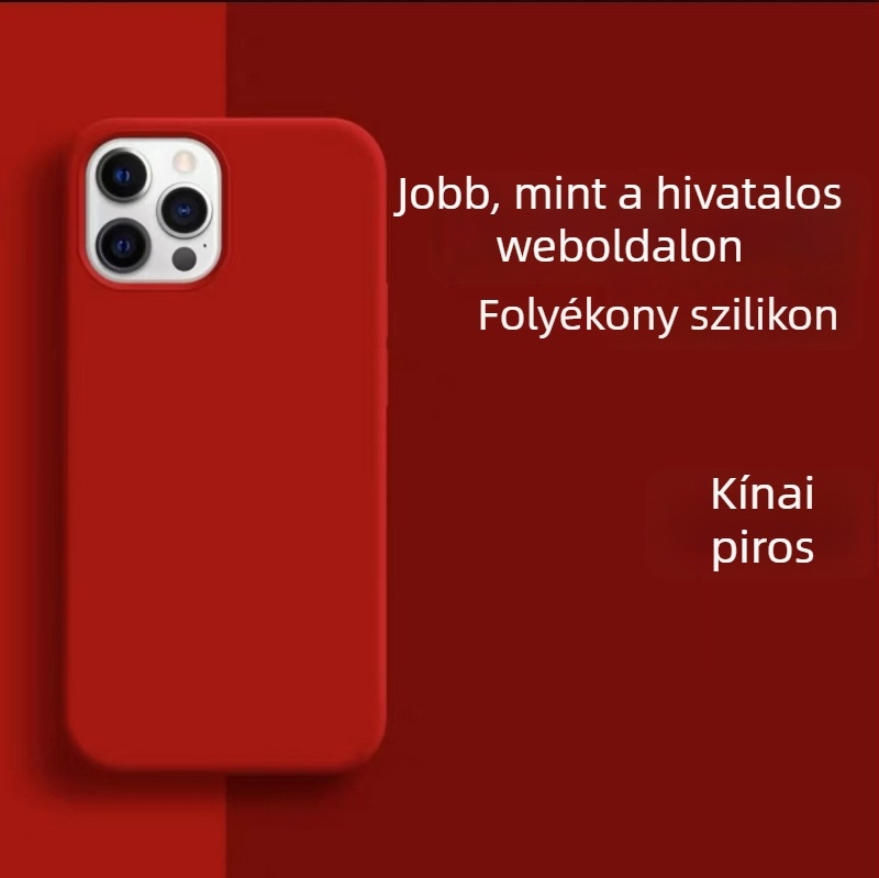 Folyékony szilikon tok teljes lefedettséggel és ütésálló védelemmel iPhone 14 Pro Max és 14 Plus számára
