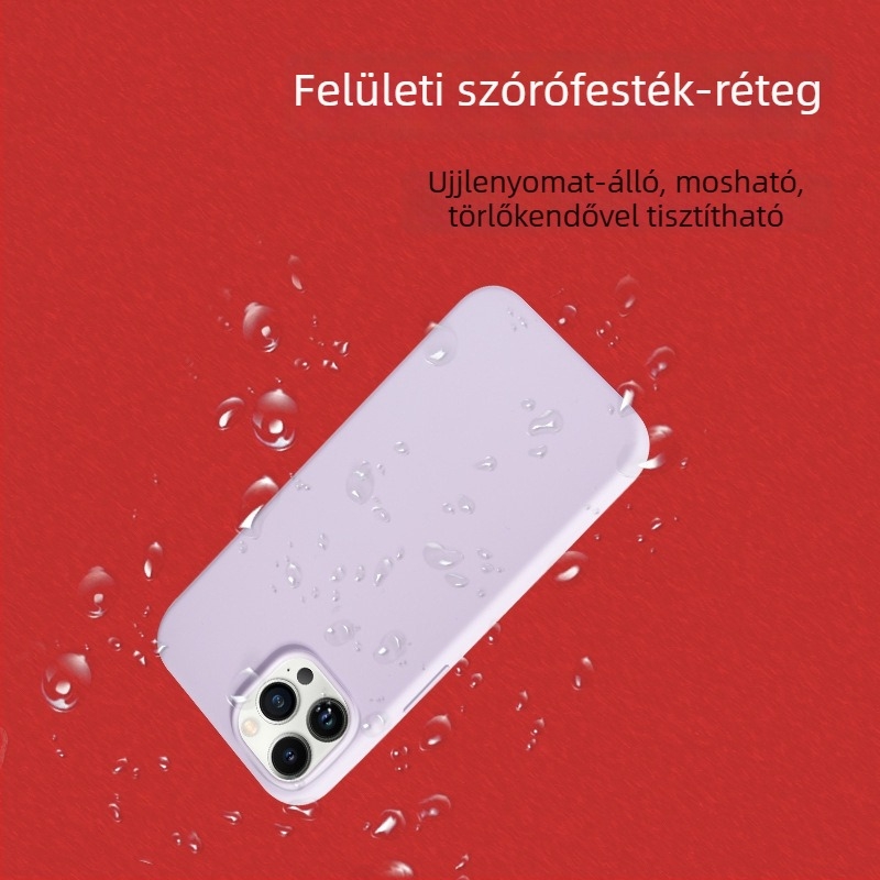 Folyékony szilikon tok teljes lefedettséggel és ütésálló védelemmel iPhone 14 Pro Max és 14 Plus számára