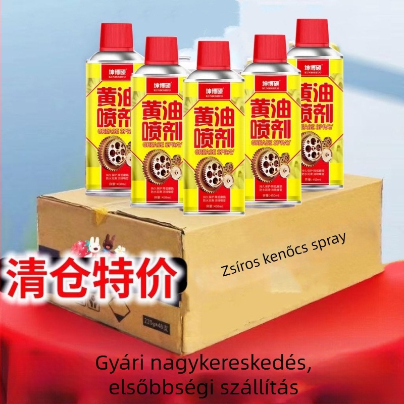 Ajtózárak és ablakpántok kenőspray; rozsda eltávolítás és kenés; hőállóság 99°C-ig