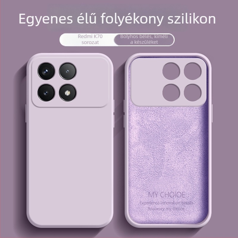 Redmi K70 Supreme Edition tok – új folyékony szilikon, egyenes oldalak, teljes lefedettség, ütésálló védelem