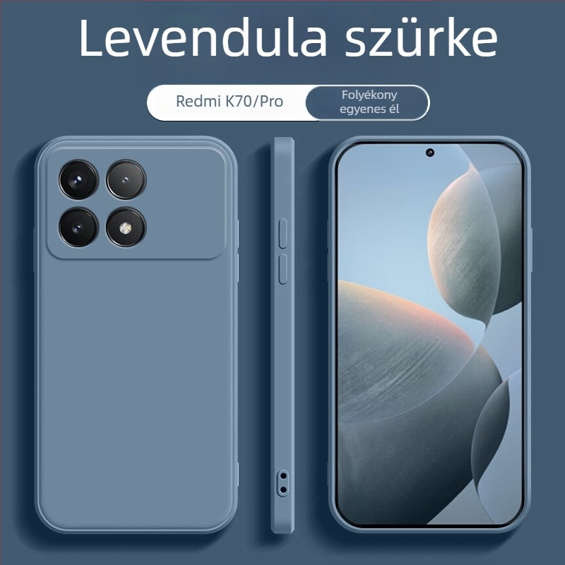 Redmi K70 Supreme Edition tok – új folyékony szilikon, egyenes oldalak, teljes lefedettség, ütésálló védelem