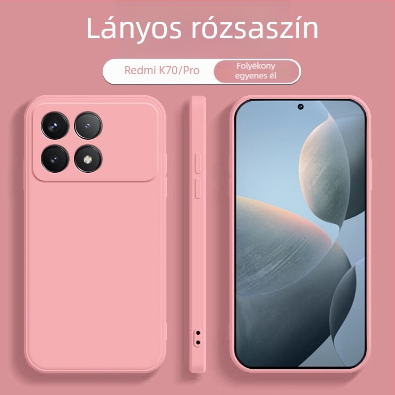 Redmi K70 Supreme Edition tok – új folyékony szilikon, egyenes oldalak, teljes lefedettség, ütésálló védelem