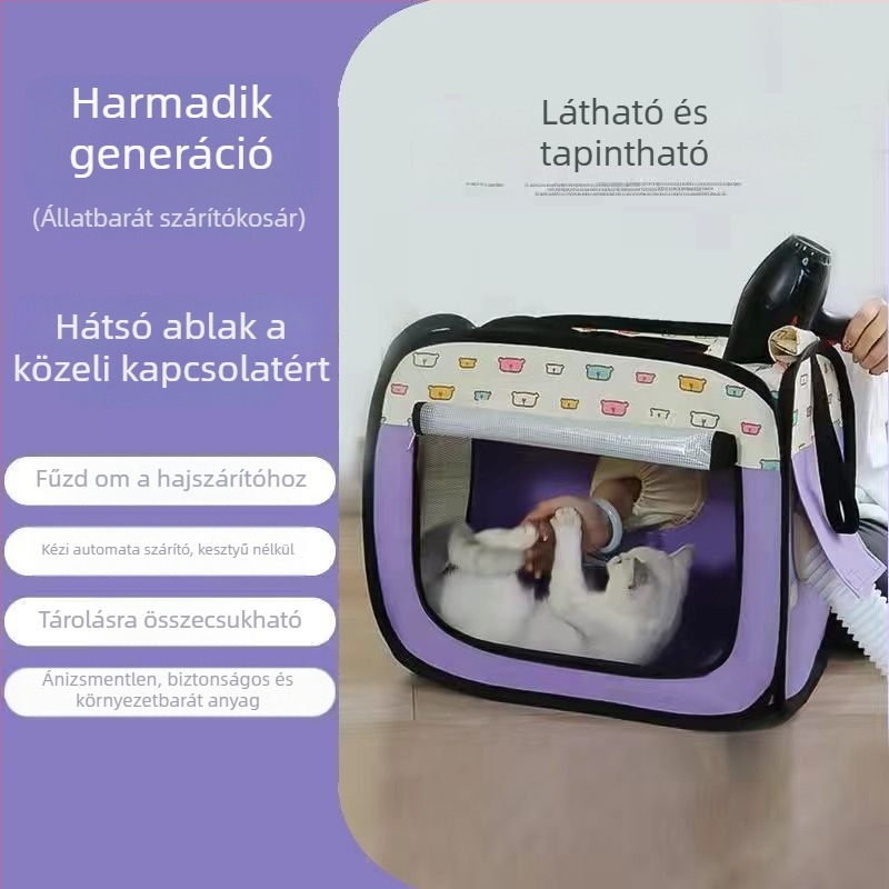 3. generációs háziállat-szárító doboz macskáknak, teljesen automata otthoni használatra, teljesítmény <1000W, feszültség ≤36V