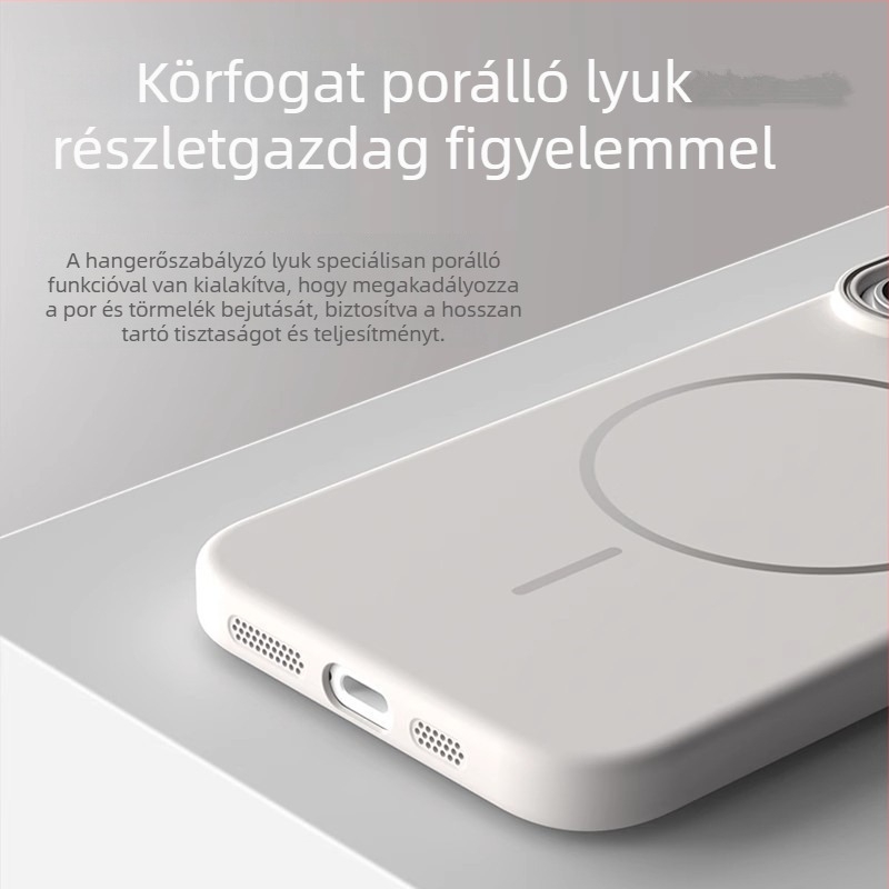 Polikarbonát tok iPhone 13/14 sorozathoz, lágy érintésű felülettel, vékony mágneses gyűrűvel, teljes védelem, ujjlenyomat-mentes, hőelvezetés