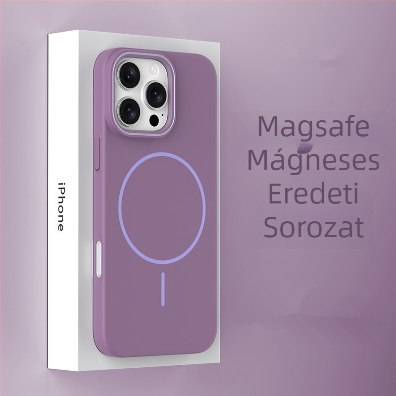 Polikarbonát tok iPhone 13/14 sorozathoz, lágy érintésű felülettel, vékony mágneses gyűrűvel, teljes védelem, ujjlenyomat-mentes, hőelvezetés