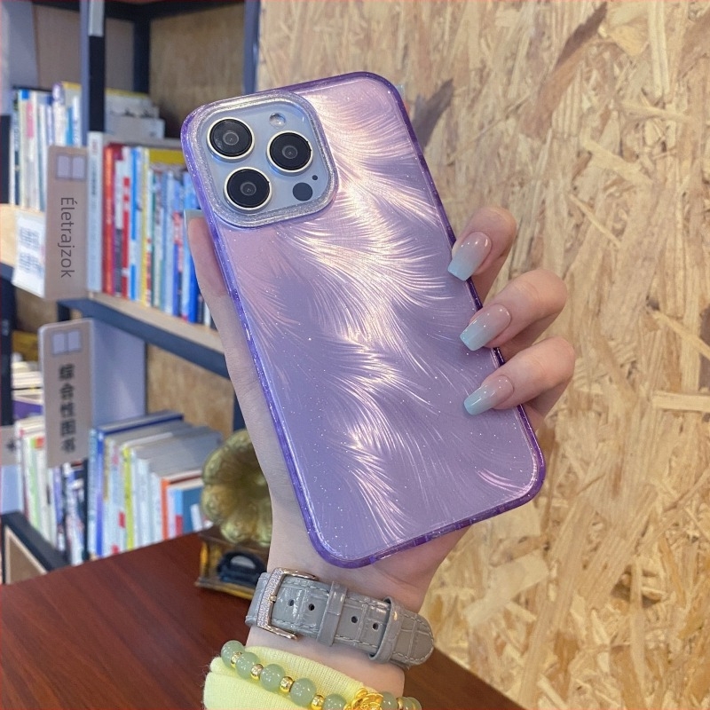 iPhone 17 és iPhone 16 Pro Max védő keménytok – luxus csillogó tollmintázat, mágneses rögzítés, ütésálló, PC+TPU