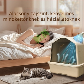 Chi Weng macska toalett automata dezodoráló rendszerrel, fiókos kialakítású, teljesen zárt; Anyag: Egyéb anyagok; Nem importált