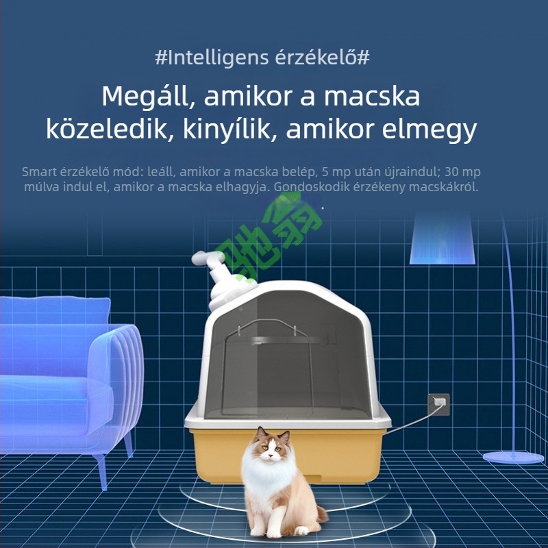 Chi Weng macska toalett automata dezodoráló rendszerrel, fiókos kialakítású, teljesen zárt; Anyag: Egyéb anyagok; Nem importált