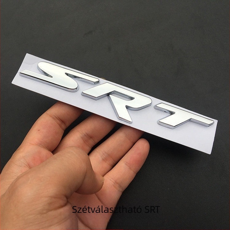 Grand Cherokee SRT hűtőrács embléma – fém 3D autó embléma, SRT mintázat, ragasztós matrica