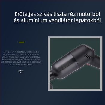 Autó mini porszívó – vezeték nélküli, kézi, 9000Pa szívás, 7.4V, 120W, újratölthető