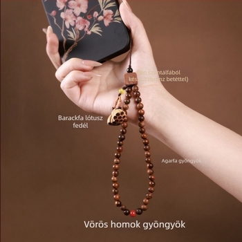 Fából készült telefonfüggő, gyémántdíszítés, geometriai forma, uniszex, dekoratív