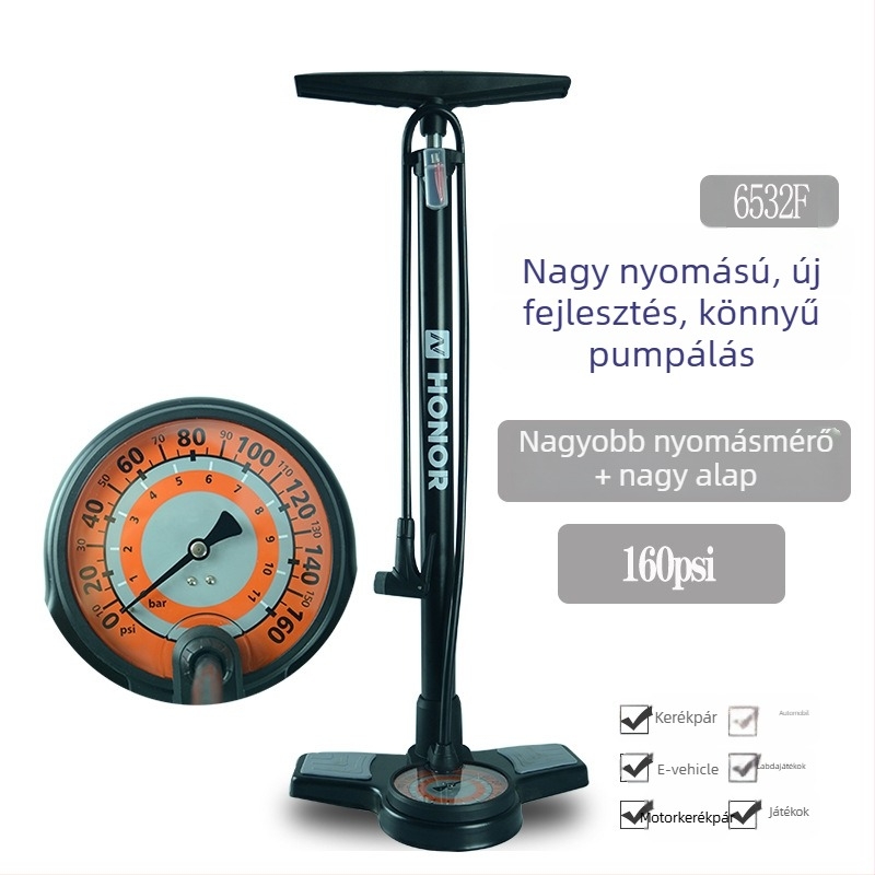 Onai magasnyomású kerékpárpumpa manométerrel, vasból készült pneumatikus henger, testreszabható feldolgozás, licencelt magáncímke