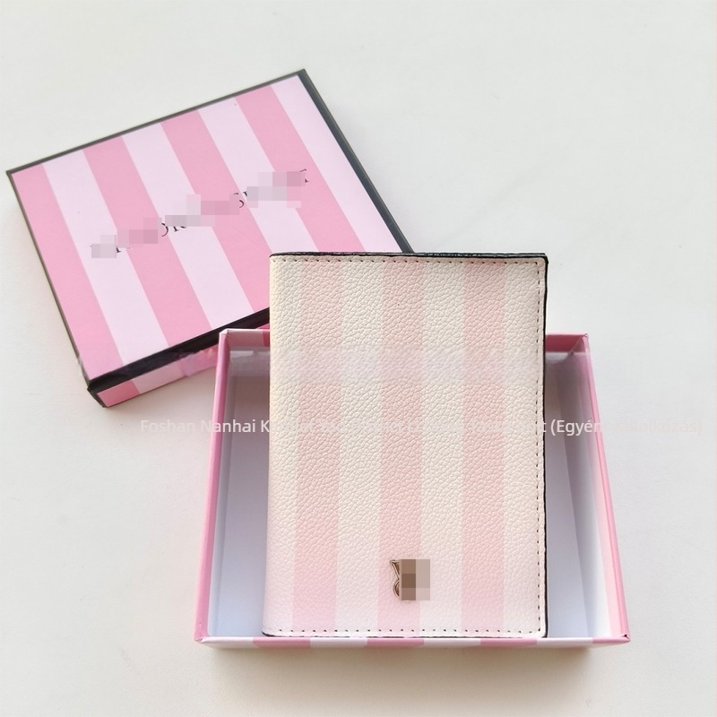 Ultra vékony csíkos PU útlevél és kártyatartó – uniszex utazási dokumentum szervező, poliészter bélés, 2024 tavasz kiadás