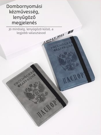 PU anyagú útlevél-tartó belső bőrrel, uniszex, utazási lazább stílus, lélegző