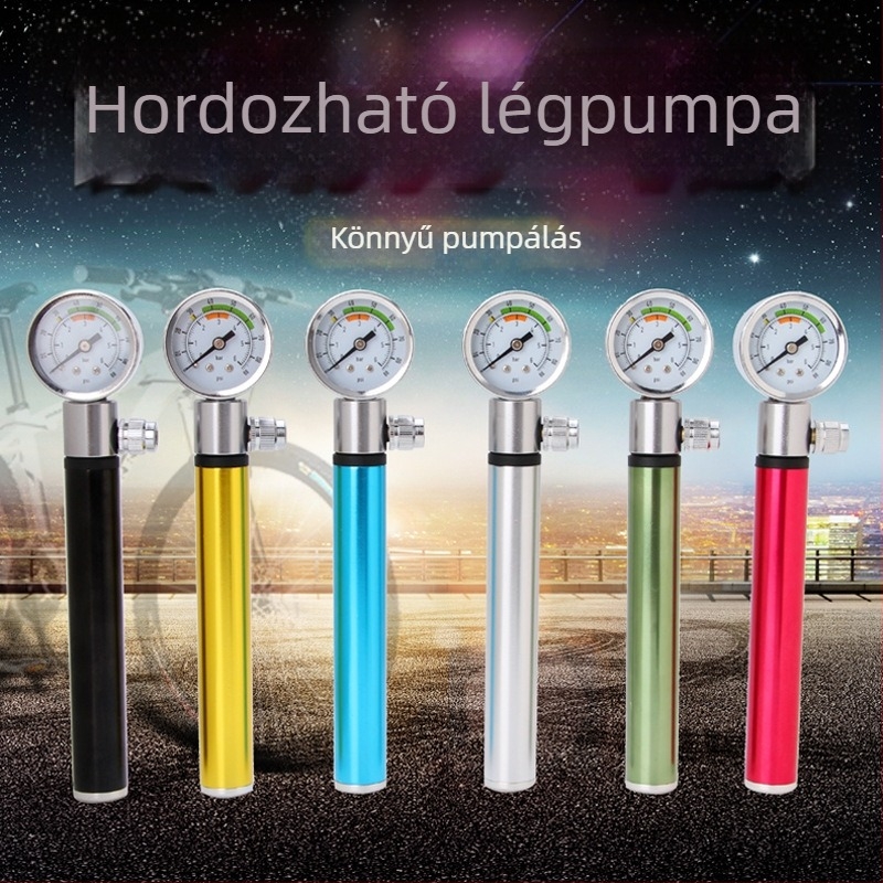 Kézi Mini Kerékpárpumpa – Alumíniumötvözet, Hidraulikus manométer, Személyre szabható, Jumping Fruit