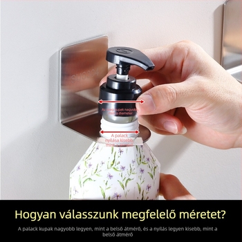 Kézfertőtlenítő tartó 304 rozsdamentes acélból, falra szerelhető, kézi nyomású adagoló, csiszolt felület