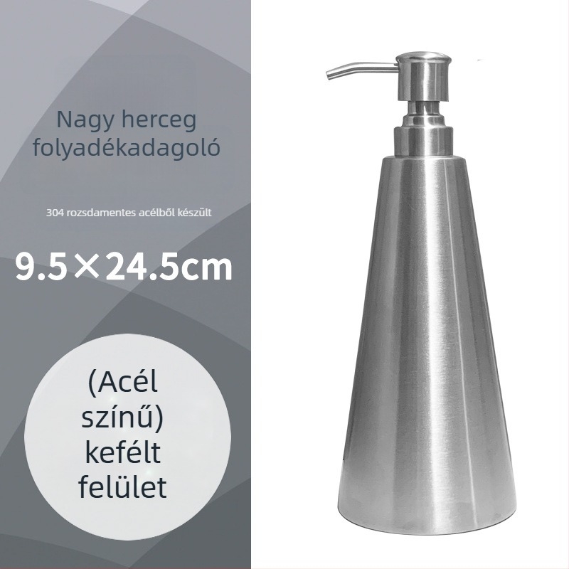 304 rozsdamentes acél pumpás lotionos üveg | márka K&T | felület: rajzolt/tükröződéses | modern minimalista stílus | funkció: kézi nyomás