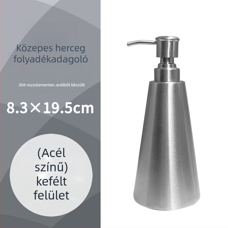 304 rozsdamentes acél pumpás lotionos üveg | márka K&T | felület: rajzolt/tükröződéses | modern minimalista stílus | funkció: kézi nyomás