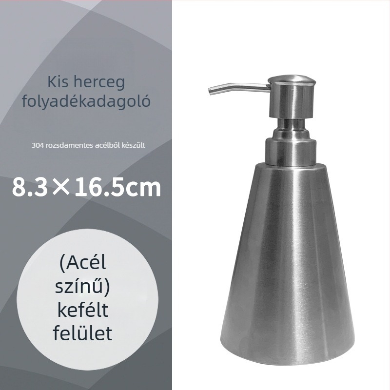 304 rozsdamentes acél pumpás lotionos üveg | márka K&T | felület: rajzolt/tükröződéses | modern minimalista stílus | funkció: kézi nyomás