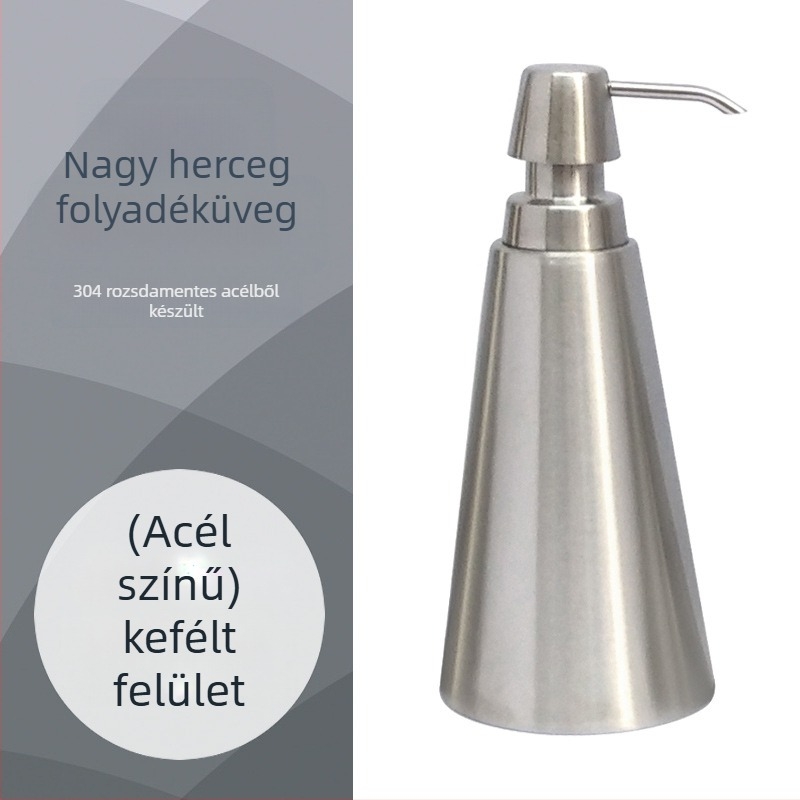 304 rozsdamentes acél pumpás lotionos üveg | márka K&T | felület: rajzolt/tükröződéses | modern minimalista stílus | funkció: kézi nyomás