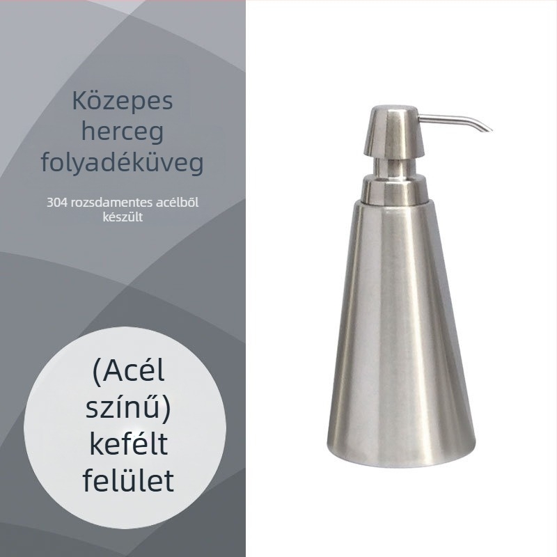 304 rozsdamentes acél pumpás lotionos üveg | márka K&T | felület: rajzolt/tükröződéses | modern minimalista stílus | funkció: kézi nyomás