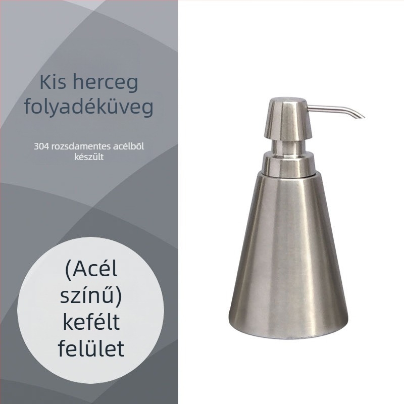 304 rozsdamentes acél pumpás lotionos üveg | márka K&T | felület: rajzolt/tükröződéses | modern minimalista stílus | funkció: kézi nyomás