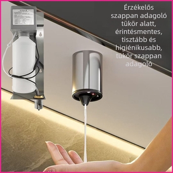 ACEYEA Szenzoros szappanadagoló tükrös szekrény alá – krómozott sárgaréz, indukciós, modern minimalista stílus, 1,2 kg