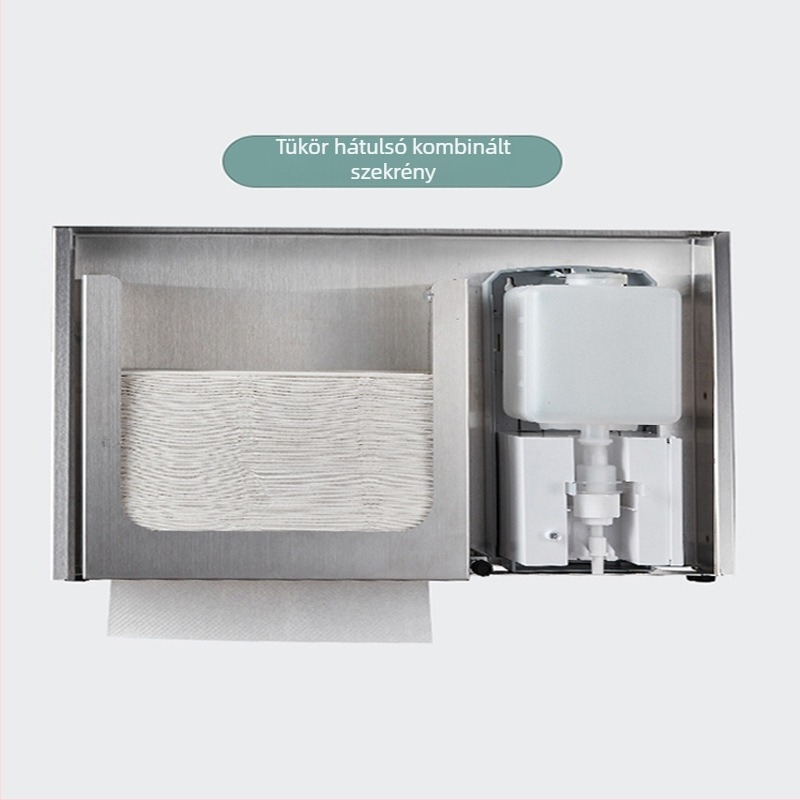ACEYEA Szenzoros szappanadagoló tükrös szekrény alá – krómozott sárgaréz, indukciós, modern minimalista stílus, 1,2 kg