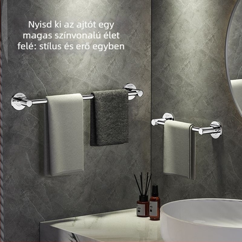 Műanyagból készült törölközőtartó fürdőszobába, egy rúd, fúrás nélküli szerelés (Műanyag; Egy Rúd; Fúrás Nélküli)