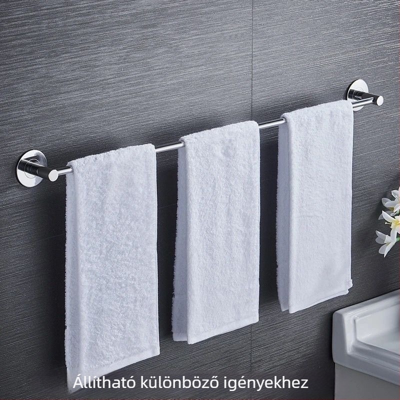 Műanyagból készült törölközőtartó fürdőszobába, egy rúd, fúrás nélküli szerelés (Műanyag; Egy Rúd; Fúrás Nélküli)