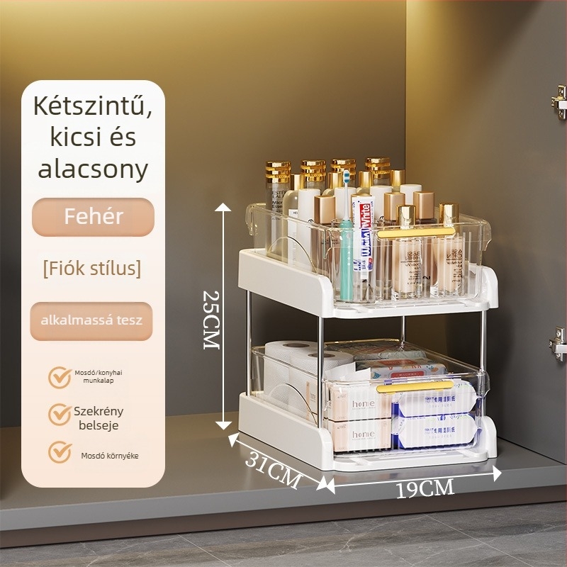 Mosogatók alatti padlóállvány fürdőszobai tároló, 2–3 emelet, modell B120, modern minimalista stílus, anyag 18328127424