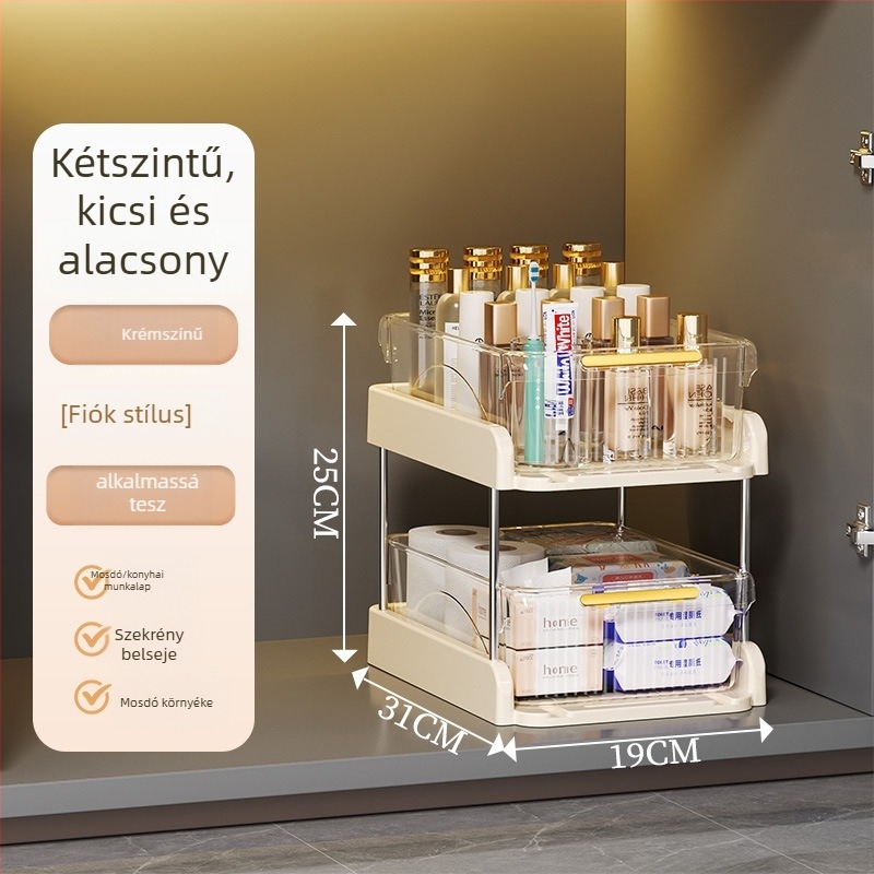 Mosogatók alatti padlóállvány fürdőszobai tároló, 2–3 emelet, modell B120, modern minimalista stílus, anyag 18328127424