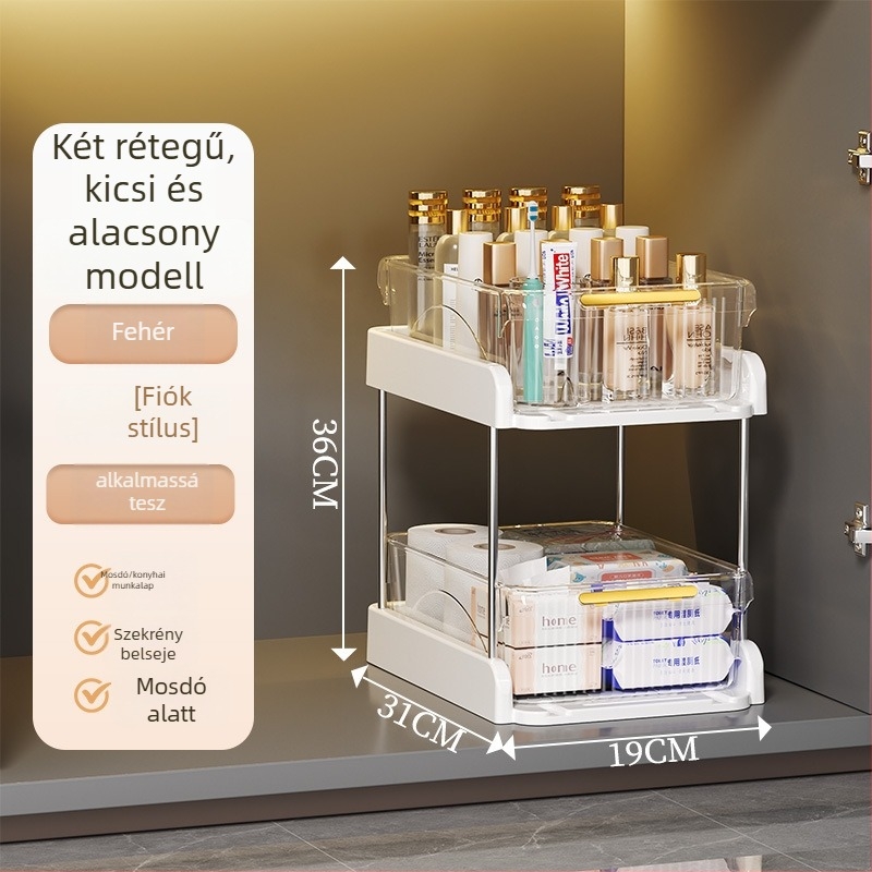Mosogatók alatti padlóállvány fürdőszobai tároló, 2–3 emelet, modell B120, modern minimalista stílus, anyag 18328127424