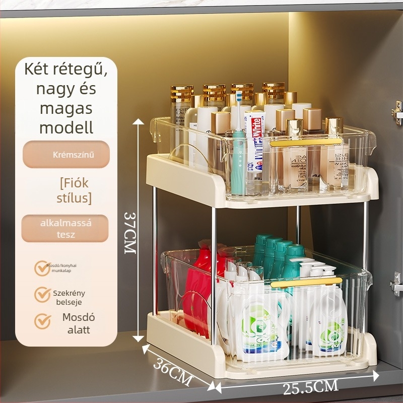 Mosogatók alatti padlóállvány fürdőszobai tároló, 2–3 emelet, modell B120, modern minimalista stílus, anyag 18328127424