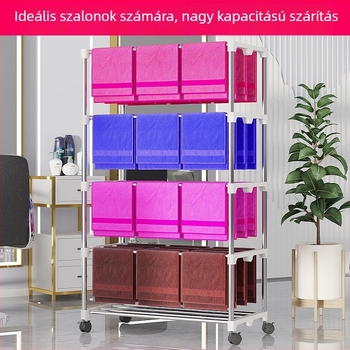 Padlóra álló törölközőtartó rozsdamentes acélból, törölközőrúddal, kínai stílusú, fodrászszalonokhoz, autómosókhoz és szállodákhoz