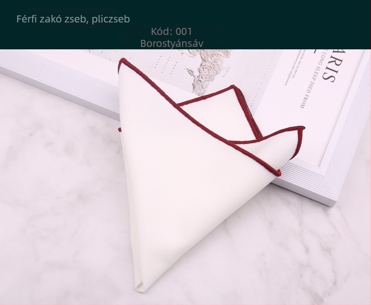 Zsebkendő a zakóhoz – pamut, jacquard, monokróm, trendi stílus