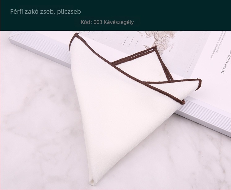 Zsebkendő a zakóhoz – pamut, jacquard, monokróm, trendi stílus