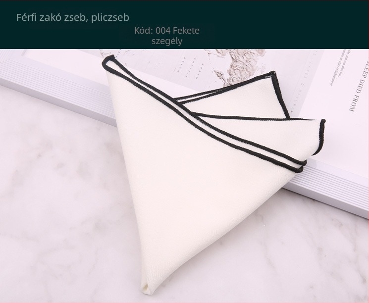 Zsebkendő a zakóhoz – pamut, jacquard, monokróm, trendi stílus