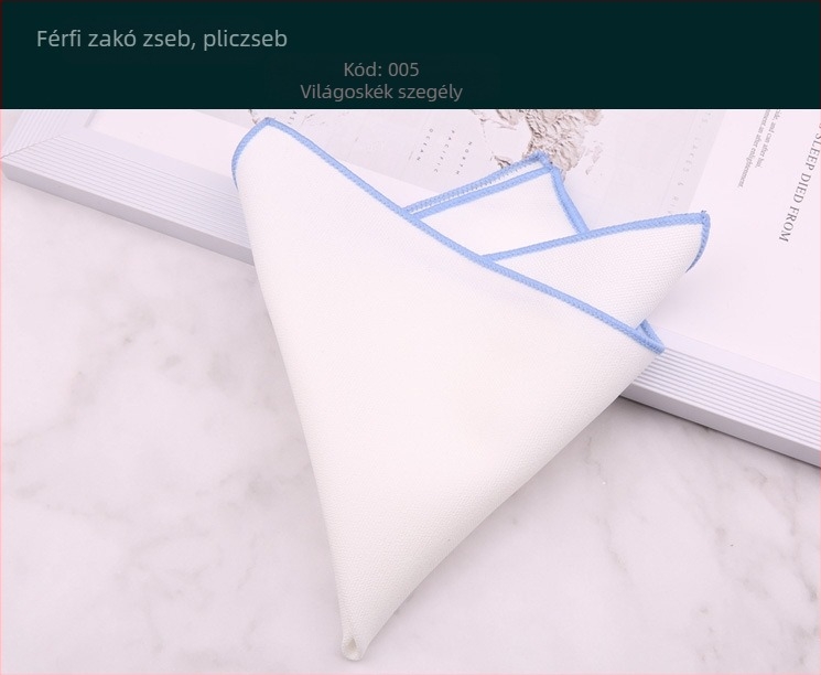 Zsebkendő a zakóhoz – pamut, jacquard, monokróm, trendi stílus