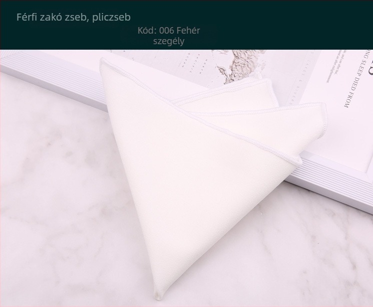 Zsebkendő a zakóhoz – pamut, jacquard, monokróm, trendi stílus