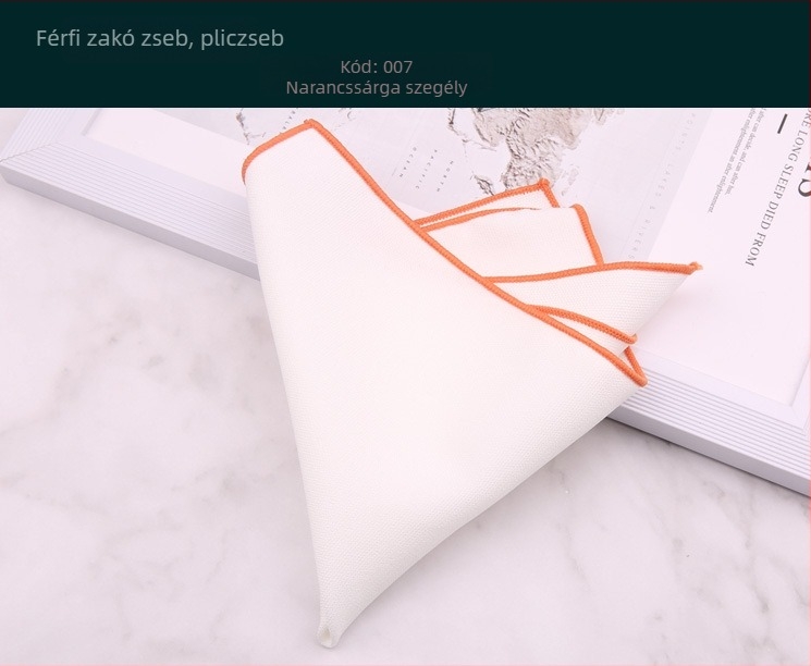 Zsebkendő a zakóhoz – pamut, jacquard, monokróm, trendi stílus