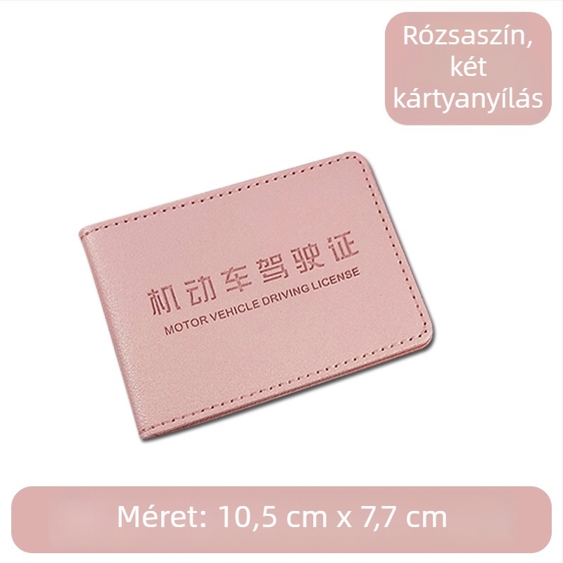 PU bőrből készült jogosítványtartó logóval, domborított felülettel, egyszínű dizájn, nagykereskedelem
