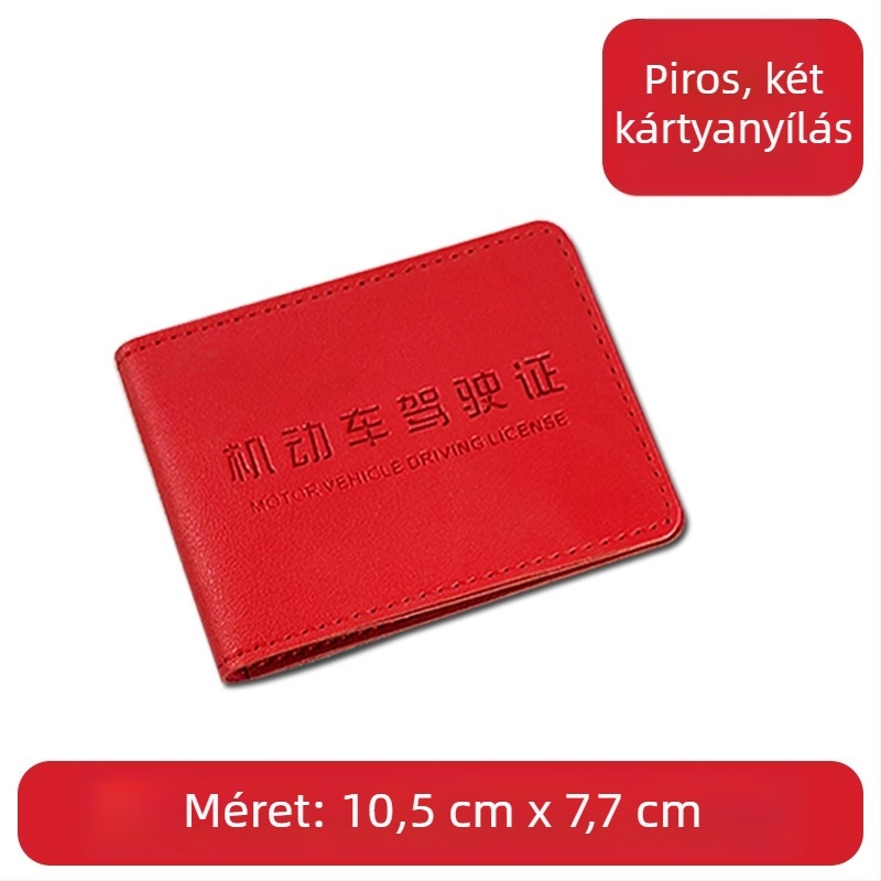 PU bőrből készült jogosítványtartó logóval, domborított felülettel, egyszínű dizájn, nagykereskedelem