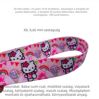Telefonnyakpánt – Kétoldalas poliészter, Karikatúra hőtranszfer nyomtatás, Spinning Ribbon