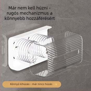 Fali papírzsebkendő-doboz, műanyag, vízálló, multifunkcionális, furatmentes szerelés