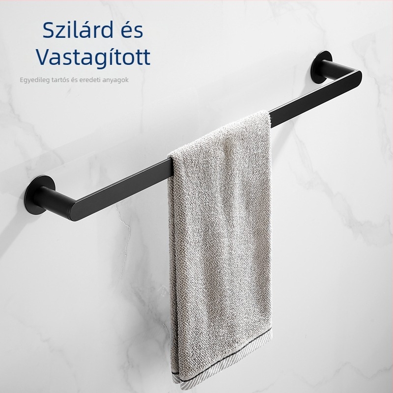 Rozsdamentes acél törölközőtartó - falra szerelhető, egycsőves (Anyag: 304 rozsdamentes acél; Bevonat: szórt festék; Szerelés: perforált; Teherbírás: 8 kg)